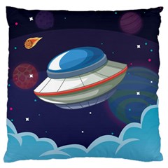 Ufo Alien Spaceship Galaxy Large Cushion Case (one Side)