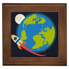 Spaceship Design Framed Tile