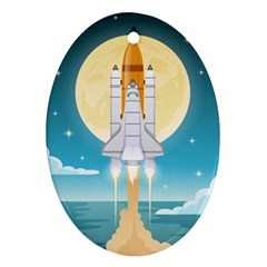 Space Exploration Illustration Ornament (oval) by Vaneshart