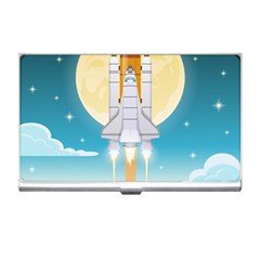 Space Exploration Illustration Business Card Holder by Vaneshart