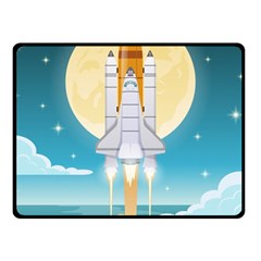 Space Exploration Illustration Fleece Blanket (small) by Vaneshart