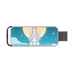 Space Exploration Illustration Portable Usb Flash (one Side) by Vaneshart