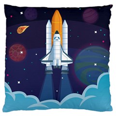 Spaceship Milkyway Galaxy Large Cushion Case (one Side)