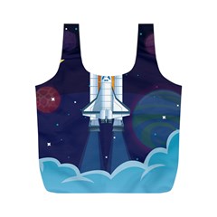 Spaceship Milkyway Galaxy Full Print Recycle Bag (m)