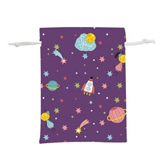 Space Travels Seamless Pattern Vector Cartoon Lightweight Drawstring Pouch (l) by Vaneshart