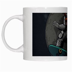 Illustration Astronaut Cosmonaut Paying Skateboard Sport Space With Astronaut Suit White Mugs by Vaneshart