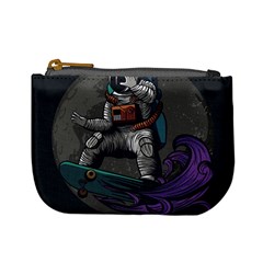 Illustration Astronaut Cosmonaut Paying Skateboard Sport Space With Astronaut Suit Mini Coin Purse