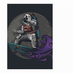 Illustration Astronaut Cosmonaut Paying Skateboard Sport Space With Astronaut Suit Small Garden Flag (two Sides)