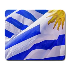 Uruguay Flags Waving Large Mousepads by dflcprintsclothing