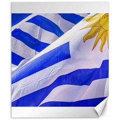 Uruguay Flags Waving Canvas 8  X 10  by dflcprintsclothing