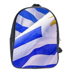 Uruguay Flags Waving School Bag (large) by dflcprintsclothing