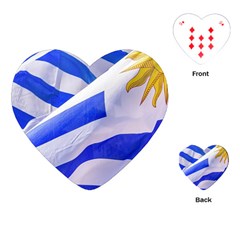 Uruguay Flags Waving Playing Cards Single Design (heart) by dflcprintsclothing