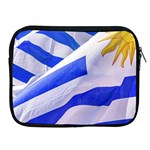 Uruguay Flags Waving Apple iPad 2/3/4 Zipper Cases Front