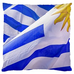 Uruguay Flags Waving Standard Flano Cushion Case (two Sides) by dflcprintsclothing