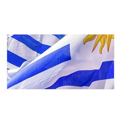 Uruguay Flags Waving Satin Wrap