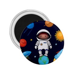 Boy Spaceman Space Rocket Ufo Planets Stars 2 25  Magnets by Vaneshart