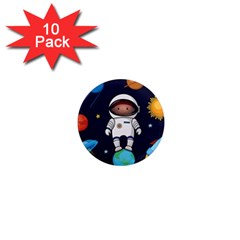 Boy Spaceman Space Rocket Ufo Planets Stars 1  Mini Magnet (10 Pack) 