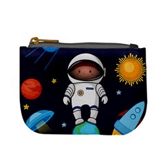 Boy Spaceman Space Rocket Ufo Planets Stars Mini Coin Purse by Vaneshart