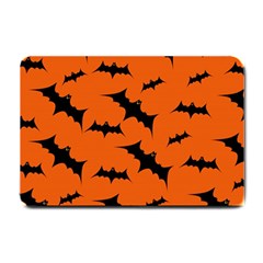 Halloween Card With Bats Flying Pattern Small Doormat  by Vaneshart