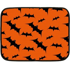 Halloween Card With Bats Flying Pattern Fleece Blanket (mini) by Vaneshart