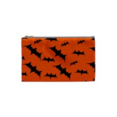Halloween Card With Bats Flying Pattern Cosmetic Bag (small)