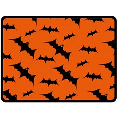 Halloween Card With Bats Flying Pattern Fleece Blanket (large) 