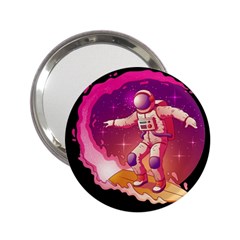 Astronaut Spacesuit Standing Surfboard Surfing Milky Way Stars 2 25  Handbag Mirrors by Vaneshart