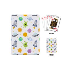 Seamless Pattern Cartoon Space Planets Isolated White Background Playing Cards Single Design (mini)