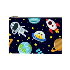 Space Seamless Pattern Cosmetic Bag (large)