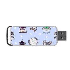 Seamless Pattern With Space Theme Portable Usb Flash (one Side) by Vaneshart