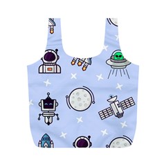 Seamless Pattern With Space Theme Full Print Recycle Bag (m) by Vaneshart