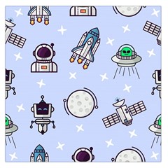 Seamless Pattern With Space Theme Large Satin Scarf (square)