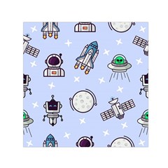 Seamless Pattern With Space Theme Small Satin Scarf (square) by Vaneshart