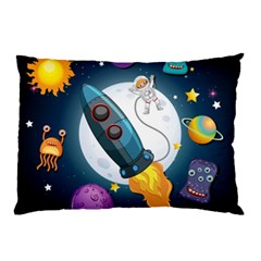 Spaceship Astronaut Space Pillow Case by Vaneshart