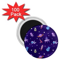 Space Seamless Pattern 1 75  Magnets (100 Pack) 
