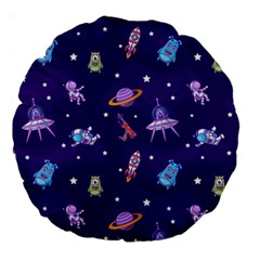 Space Seamless Pattern Large 18  Premium Round Cushions