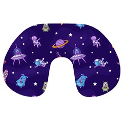 Space Seamless Pattern Travel Neck Pillow by Vaneshart