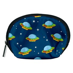 Seamless Pattern Ufo With Star Space Galaxy Background Accessory Pouch (medium)