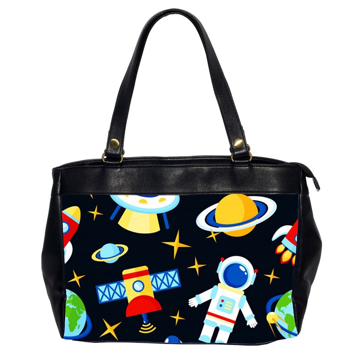 Space Seamless Pattern Oversize Office Handbag (2 Sides)