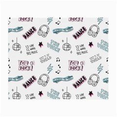 Music Themed Doodle Seamless Background Small Glasses Cloth by Vaneshart