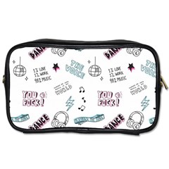 Music Themed Doodle Seamless Background Toiletries Bag (two Sides)