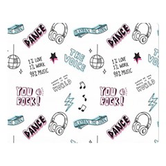 Music Themed Doodle Seamless Background Double Sided Flano Blanket (large)  by Vaneshart