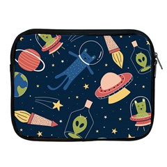 Seamless Pattern With Funny Aliens Cat Galaxy Apple Ipad 2/3/4 Zipper Cases by Vaneshart