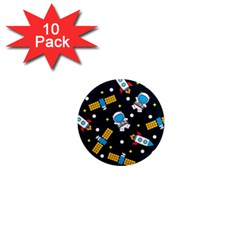 Seamless Adventure Space Vector Pattern Background 1  Mini Magnet (10 Pack) 