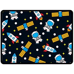 Seamless Adventure Space Vector Pattern Background Fleece Blanket (large) 