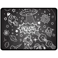 Vector Flat Space Design Background With Text Double Sided Fleece Blanket (large)  by Vaneshart