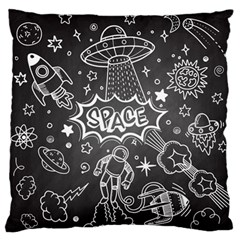 Vector Flat Space Design Background With Text Large Flano Cushion Case (two Sides)