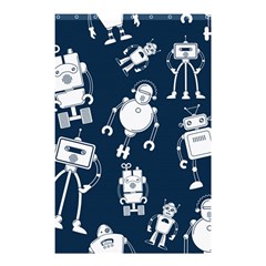 White Robot Blue Seamless Pattern Shower Curtain 48  X 72  (small) 