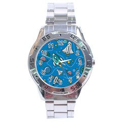 About Space Seamless Pattern Stainless Steel Analogue Watch by Vaneshart