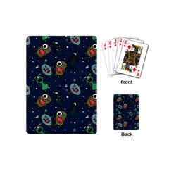 Monster Alien Pattern Seamless Background Playing Cards Single Design (mini)